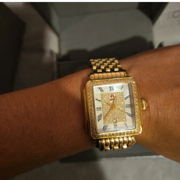Limited edition 18K Gold-Plated Michele watch - Picture 2 of 8